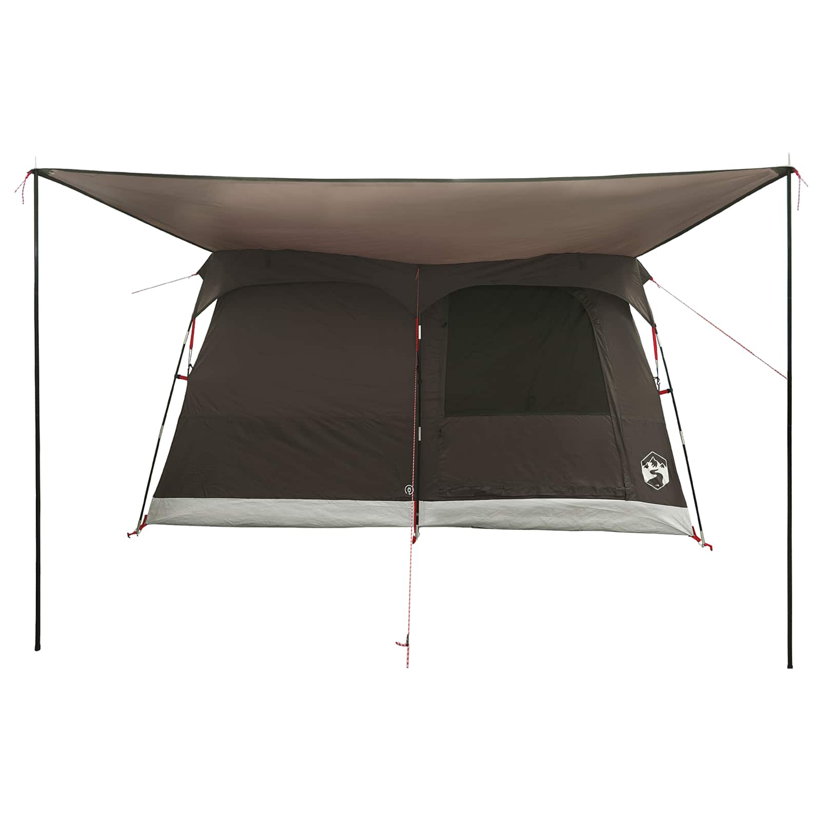 vidaXL Family Tent 8-Person Brown Grey Polyester - 380 x 260 x 190 cm