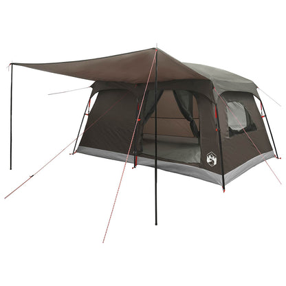 vidaXL Family Tent 10-Person Brown Grey Polyester and Steel - 420 x 305 x 200 cm