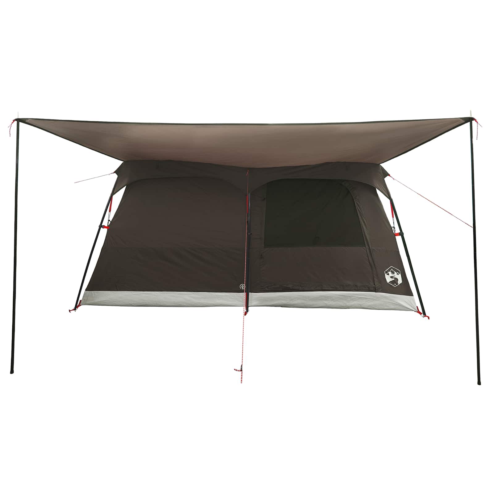 vidaXL Family Tent 10-Person Brown Grey Polyester and Steel - 420 x 305 x 200 cm