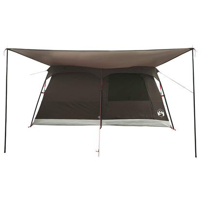 vidaXL Family Tent 10-Person Brown Grey Polyester and Steel - 420 x 305 x 200 cm