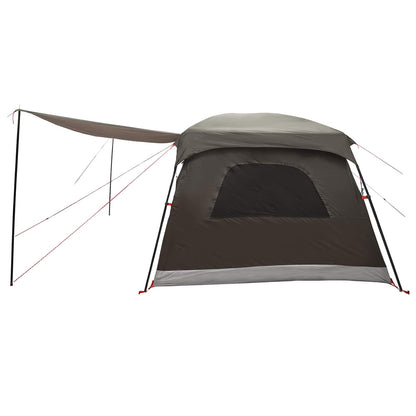 vidaXL Family Tent 10-Person Brown Grey Polyester and Steel - 420 x 305 x 200 cm