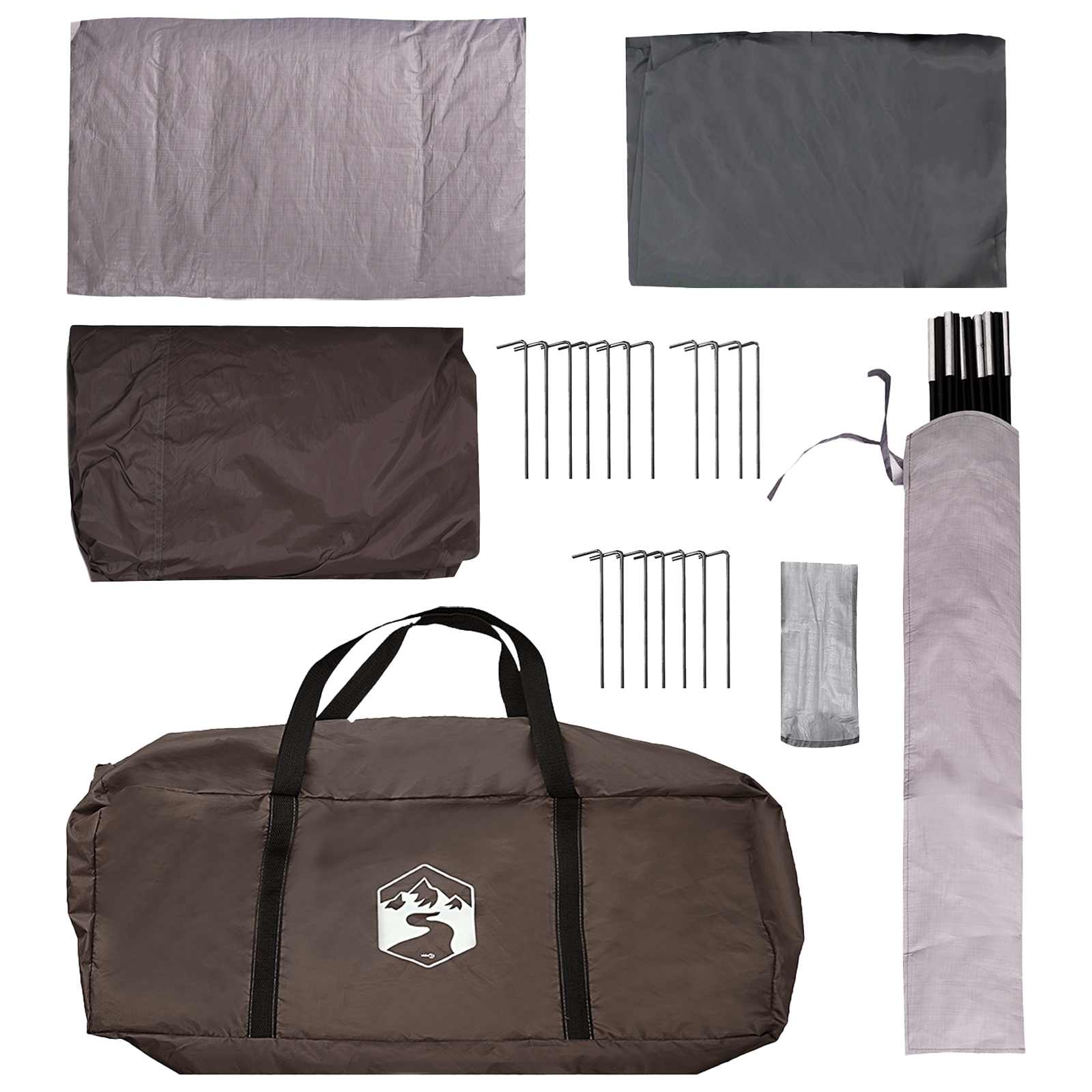 vidaXL Family Tent 14-Person Brown Grey Polyester and Steel - 500 x 400 x 230 cm