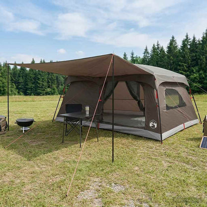 vidaXL Family Tent 14-Person Brown Grey Polyester and Steel - 500 x 400 x 230 cm
