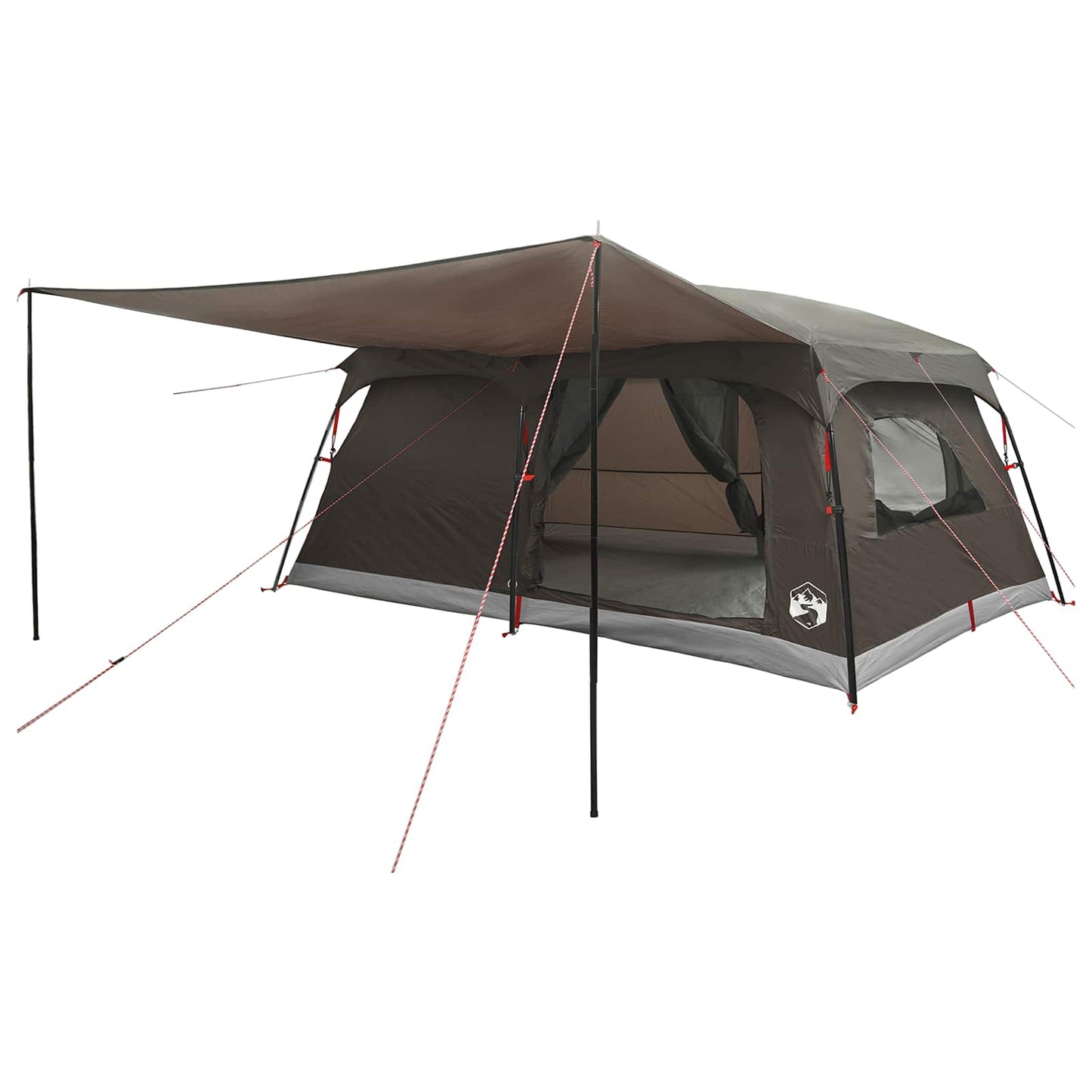 vidaXL Family Tent 14-Person Brown Grey Polyester and Steel - 500 x 400 x 230 cm