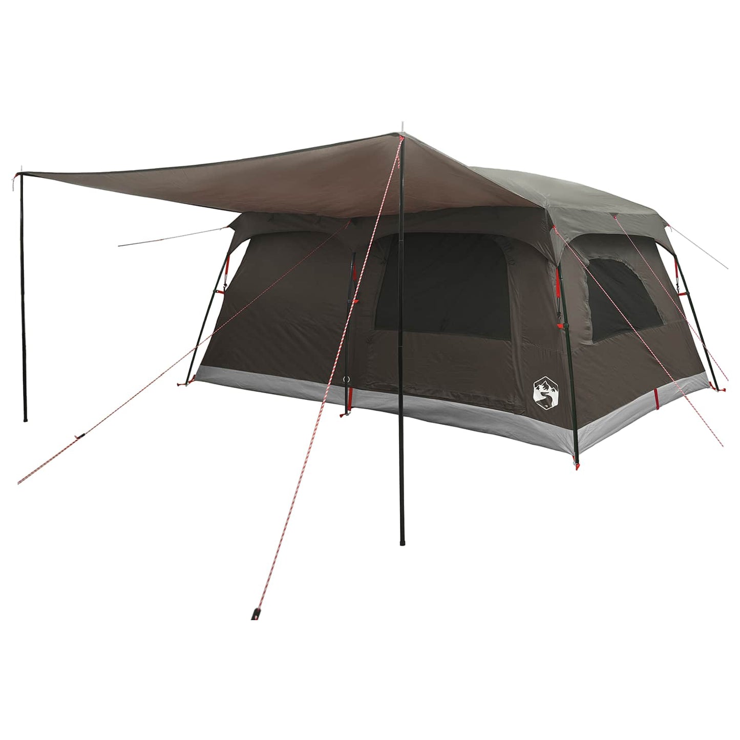 vidaXL Family Tent 14-Person Brown Grey Polyester and Steel - 500 x 400 x 230 cm