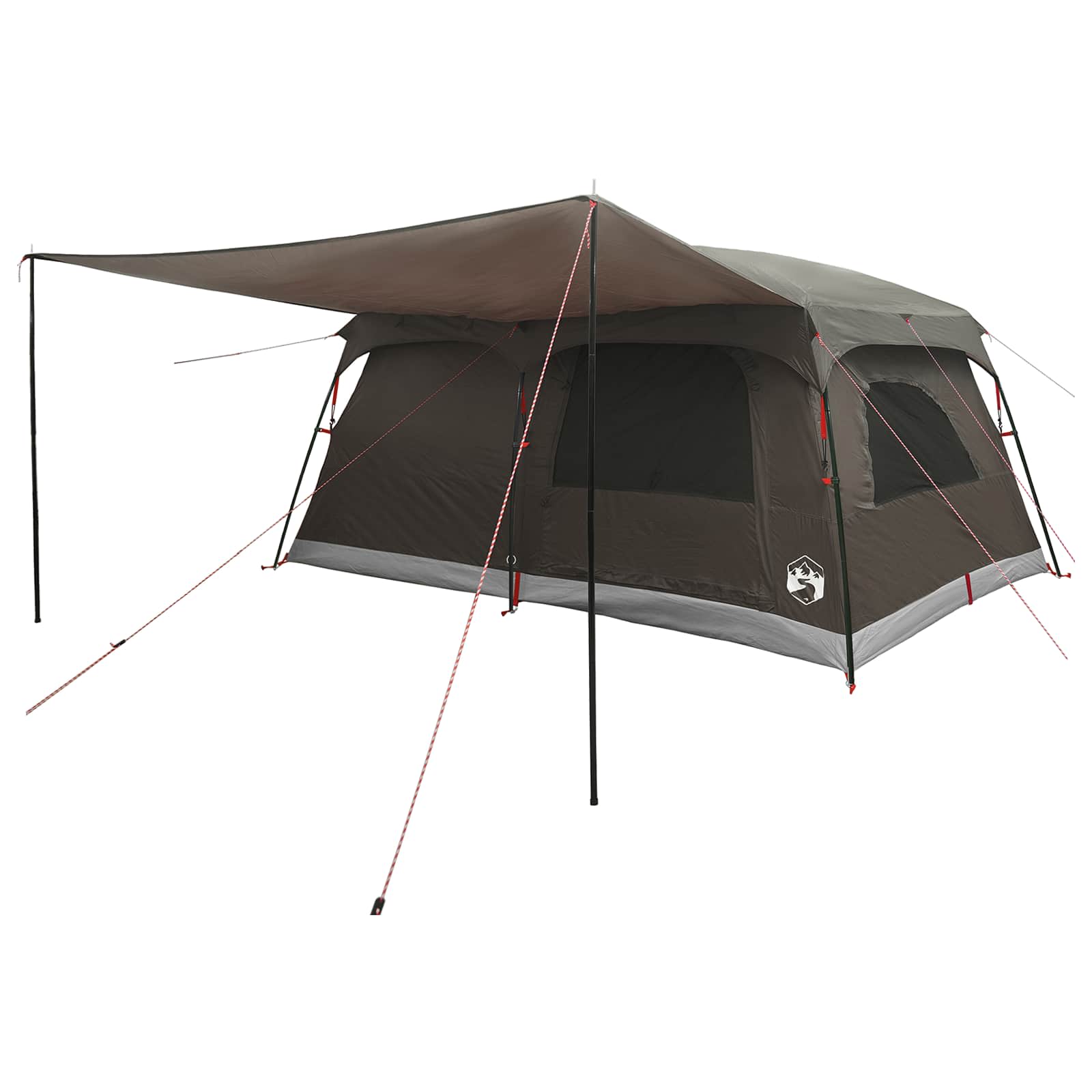 vidaXL Family Tent 14-Person Brown Grey Polyester and Steel - 500 x 400 x 230 cm