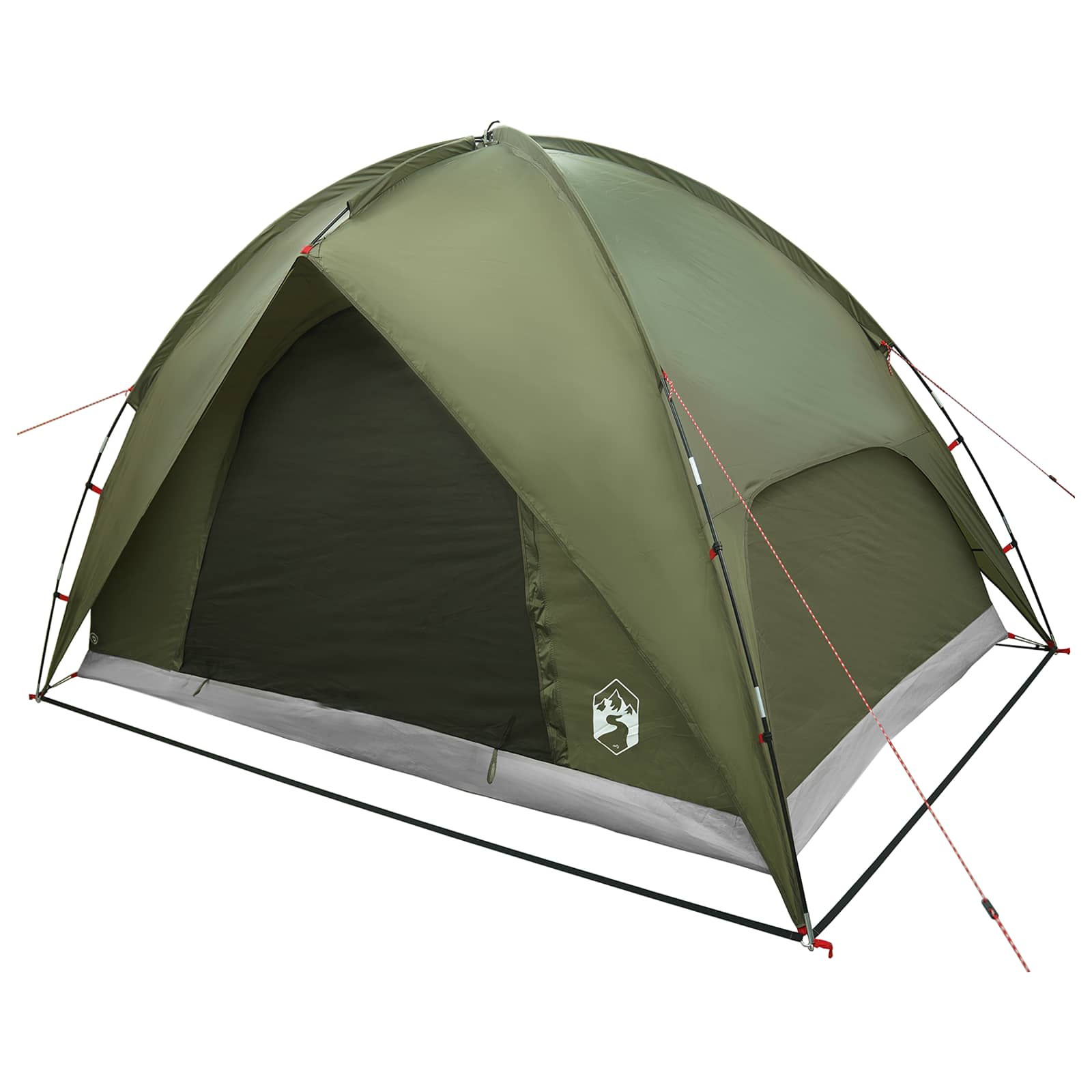 vidaXL Camping Tent with Rainfly Water-resistant 4-Person Olive Green - 245 x 245 x 149 cm