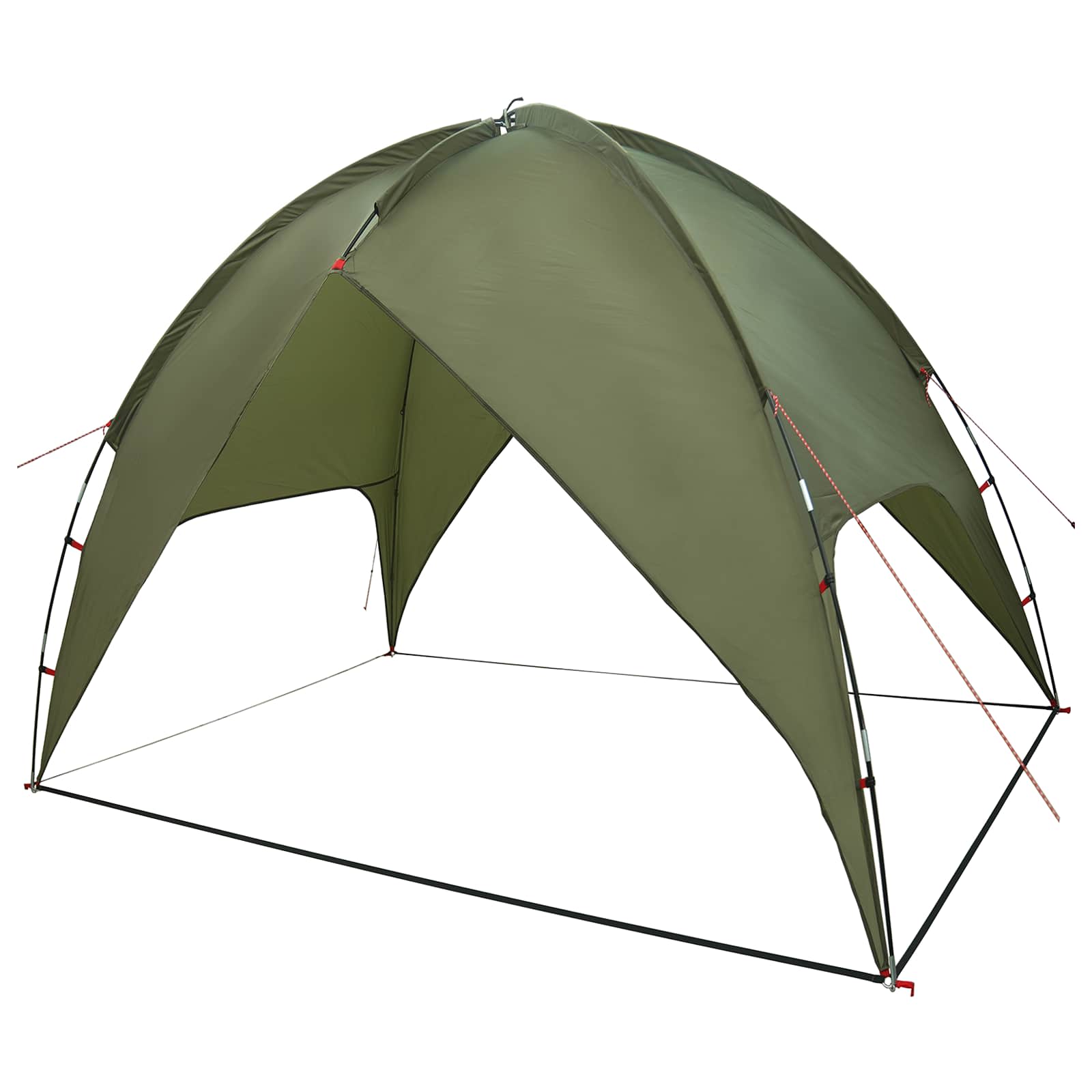 vidaXL Camping Tent with Rainfly Water-resistant 4-Person Olive Green - 245 x 245 x 149 cm