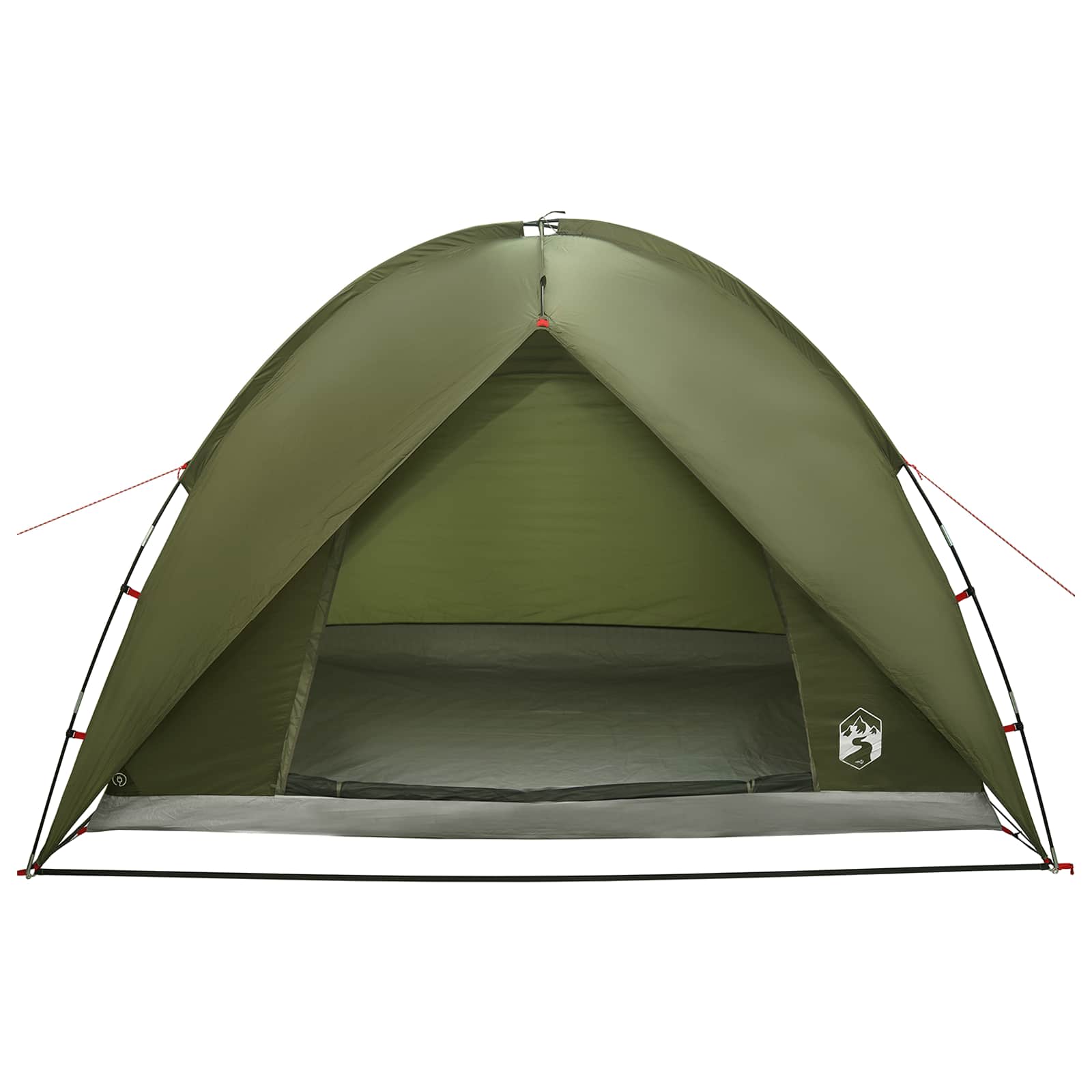 vidaXL Camping Tent with Rainfly Water-resistant 4-Person Olive Green - 245 x 245 x 149 cm