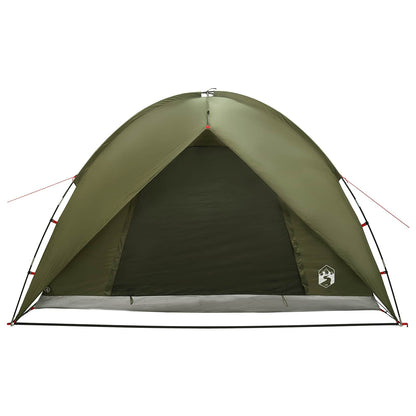 vidaXL Camping Tent with Rainfly Water-resistant 4-Person Olive Green - 245 x 245 x 149 cm