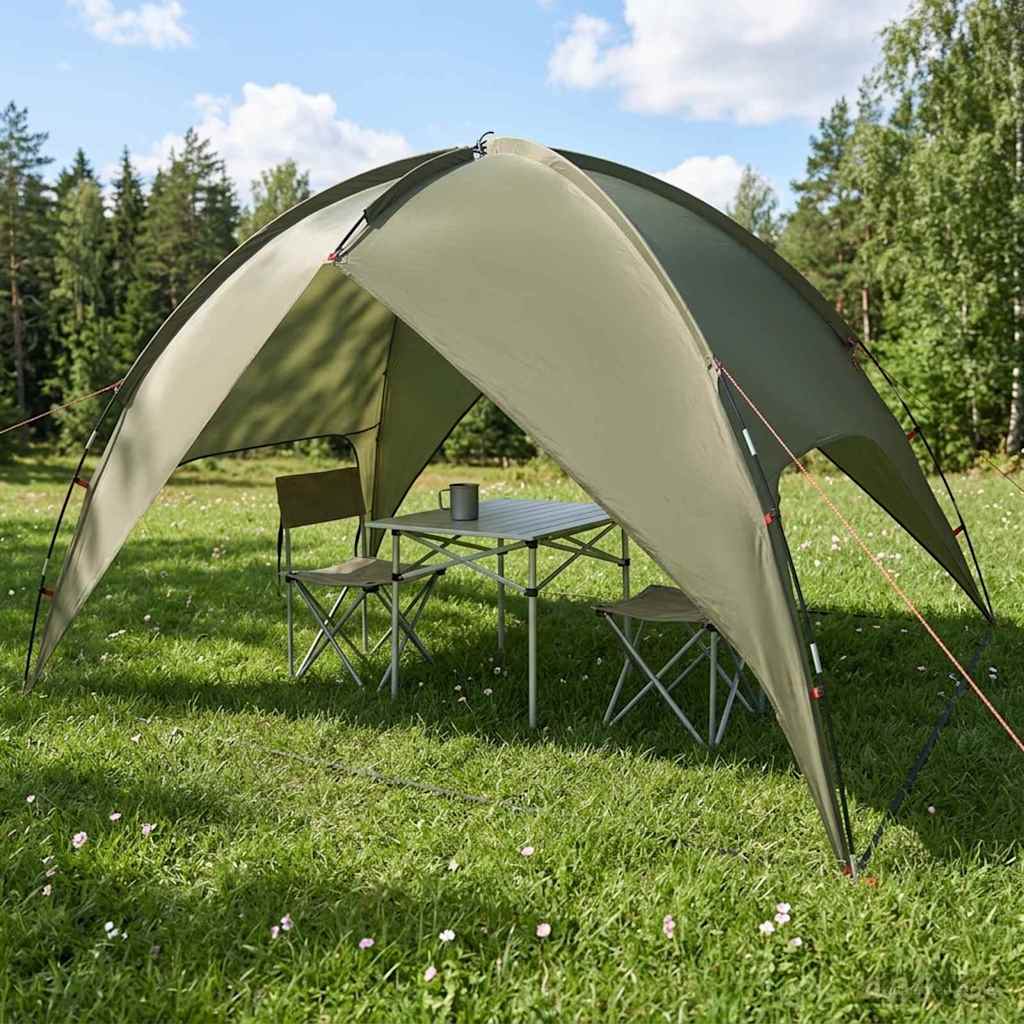 vidaXL Camping Tent with Rainfly Water-resistant 4-Person Olive Green - 310 x 245 x 160 cm