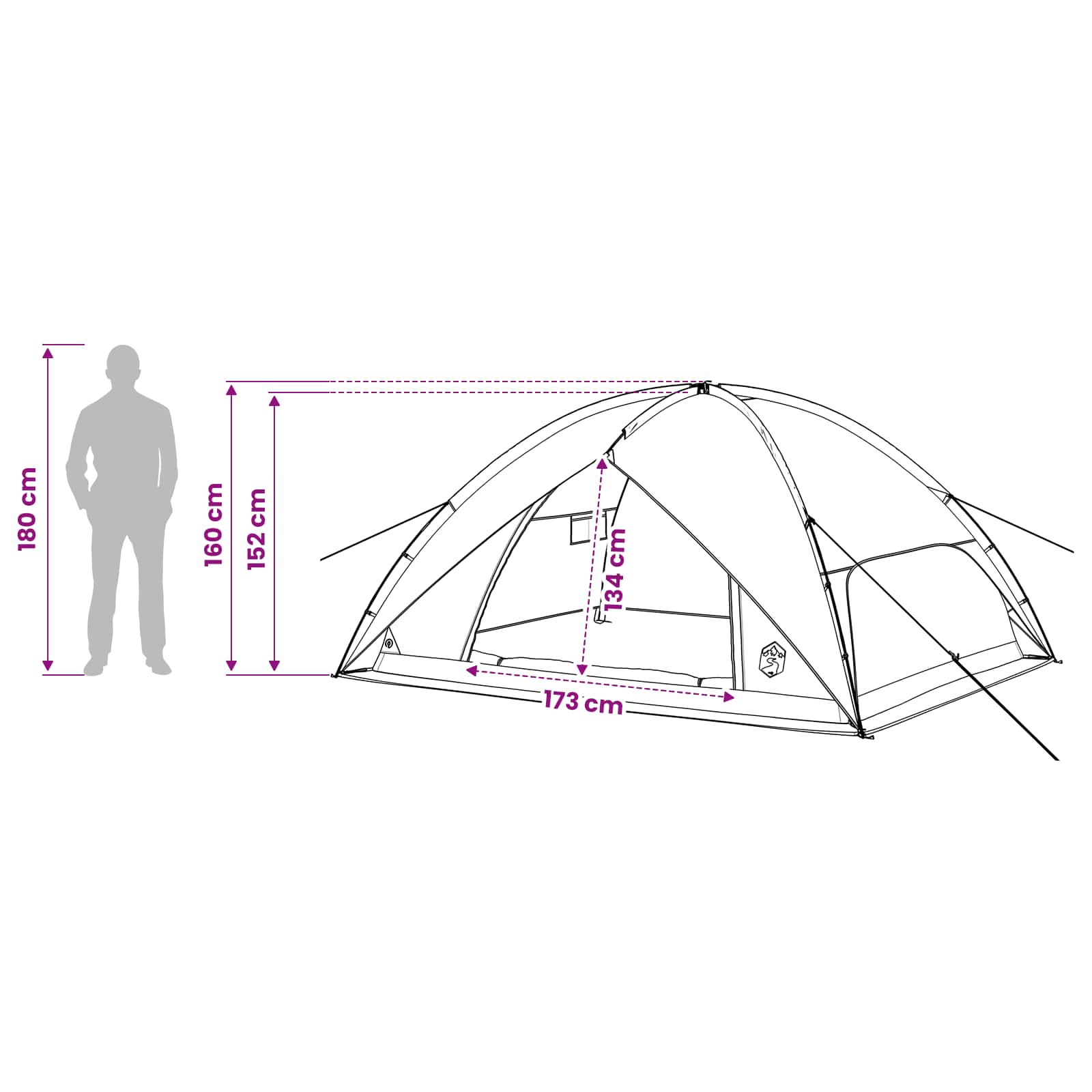 vidaXL Camping Tent with Rainfly Water-resistant 4-Person Olive Green - 310 x 245 x 160 cm