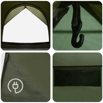 vidaXL Camping Tent with Rainfly Water-resistant 4-Person Olive Green - 360 x 245 x 185 cm