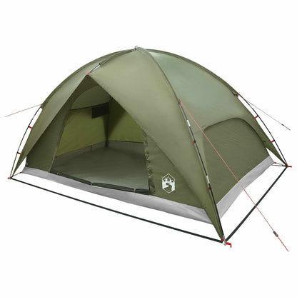 vidaXL Camping Tent with Rainfly Water-resistant 4-Person Olive Green - 360 x 245 x 185 cm