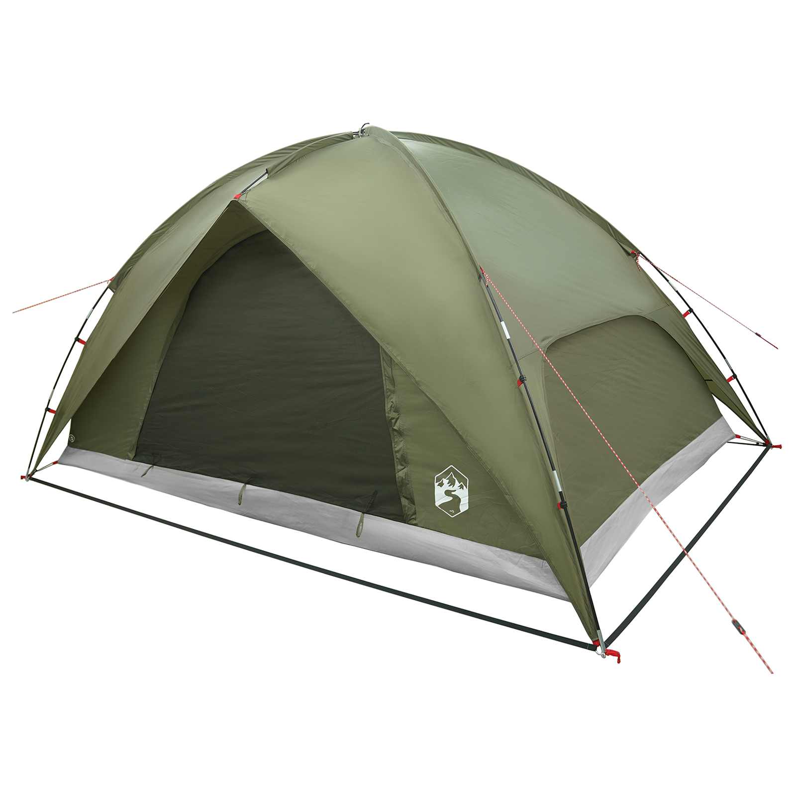 vidaXL Camping Tent with Rainfly Water-resistant 4-Person Olive Green - 360 x 245 x 185 cm