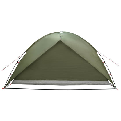 vidaXL Camping Tent with Rainfly Water-resistant 4-Person Olive Green - 360 x 245 x 185 cm