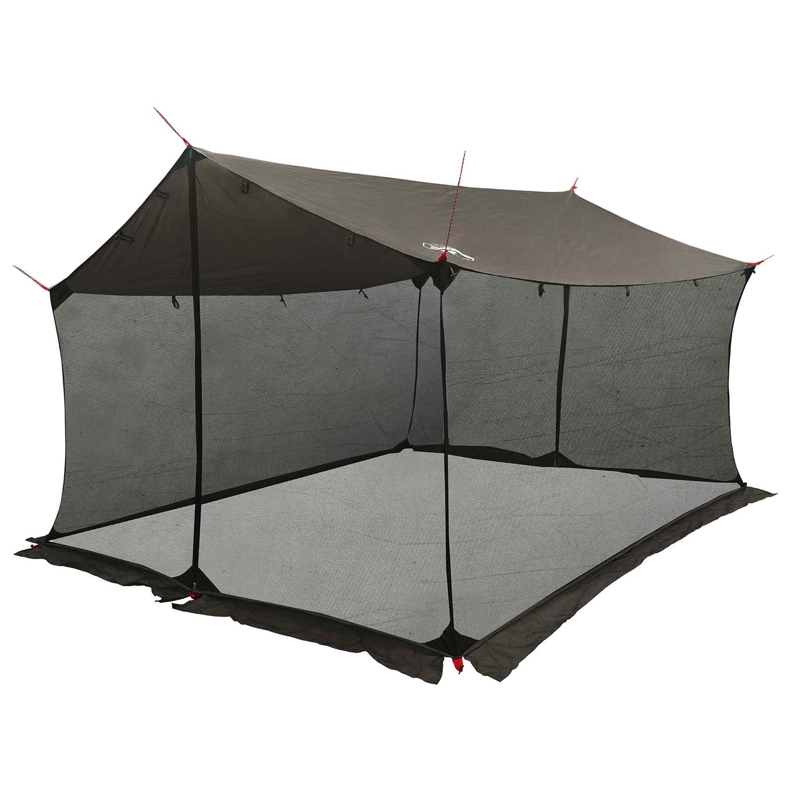 vidaXL Camping Tarp with Mesh Walls 340 x 260 x 220 cm Brown Grey