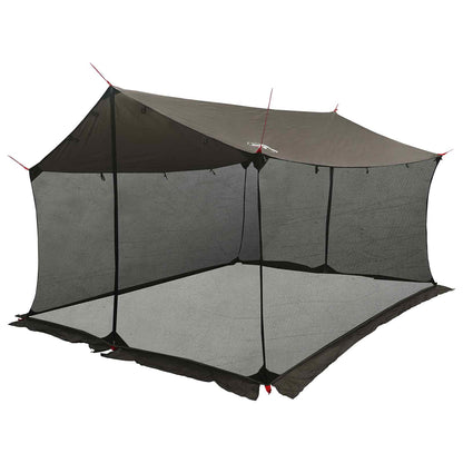 vidaXL Camping Tarp with Mesh Walls 340 x 260 x 220 cm Brown Grey