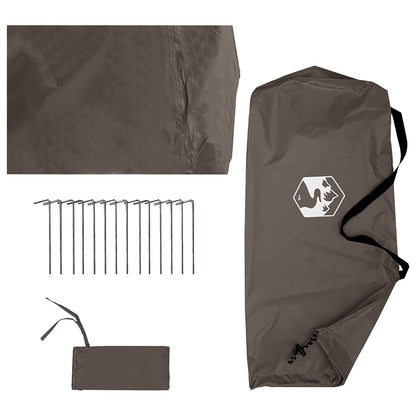 vidaXL Camping Tarp with Mesh Walls 270 x 210 x 210 cm Brown Grey
