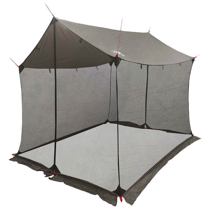 vidaXL Camping Tarp with Mesh Walls 270 x 210 x 210 cm Brown Grey