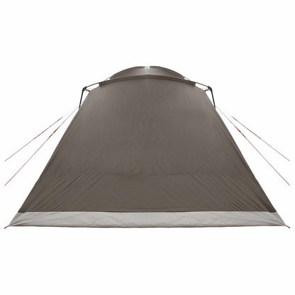 vidaXL Cabin Tent with Roof Brown grey 12-Person Polyester and Steel