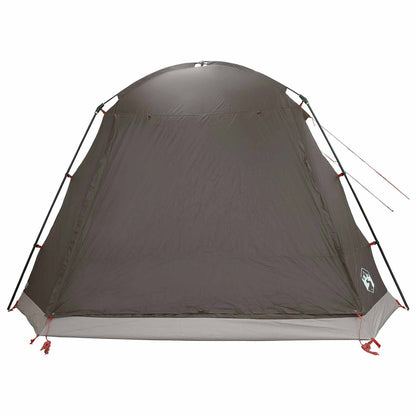 vidaXL Cabin Tent with Roof Brown grey 12-Person Polyester and Steel