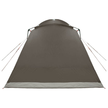 vidaXL Cabin Tent with Roof Brown grey 8-Person Polyester and Steel