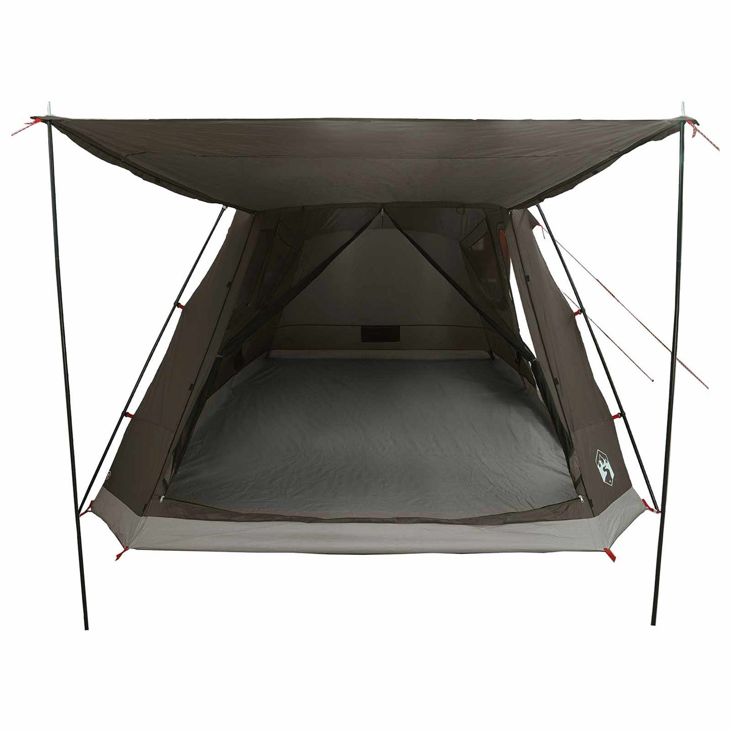 vidaXL Cabin Tent with Roof Brown grey 8-Person Polyester and Steel