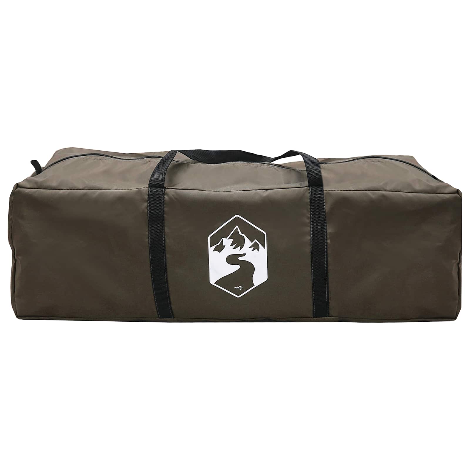 vidaXL Cabin Tent with Roof Brown grey 4-Person Polyester and Steel