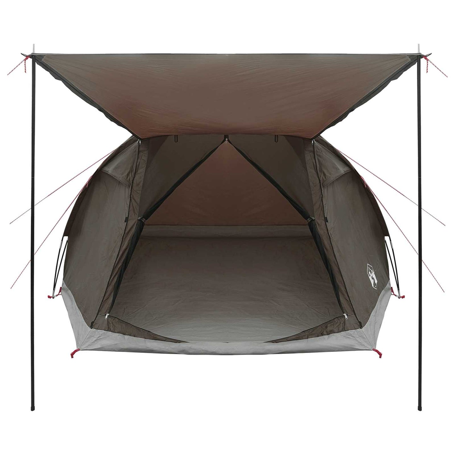 vidaXL Cabin Tent with Roof Brown grey 4-Person Polyester and Steel