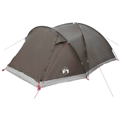 vidaXL Cabin Tent with Roof Brown grey 6-Person Polyester and Steel
