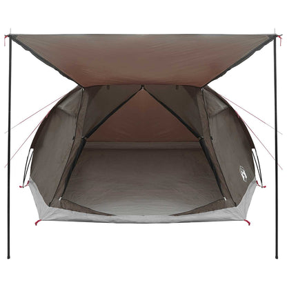 vidaXL Cabin Tent with Roof Brown grey 6-Person Polyester and Steel