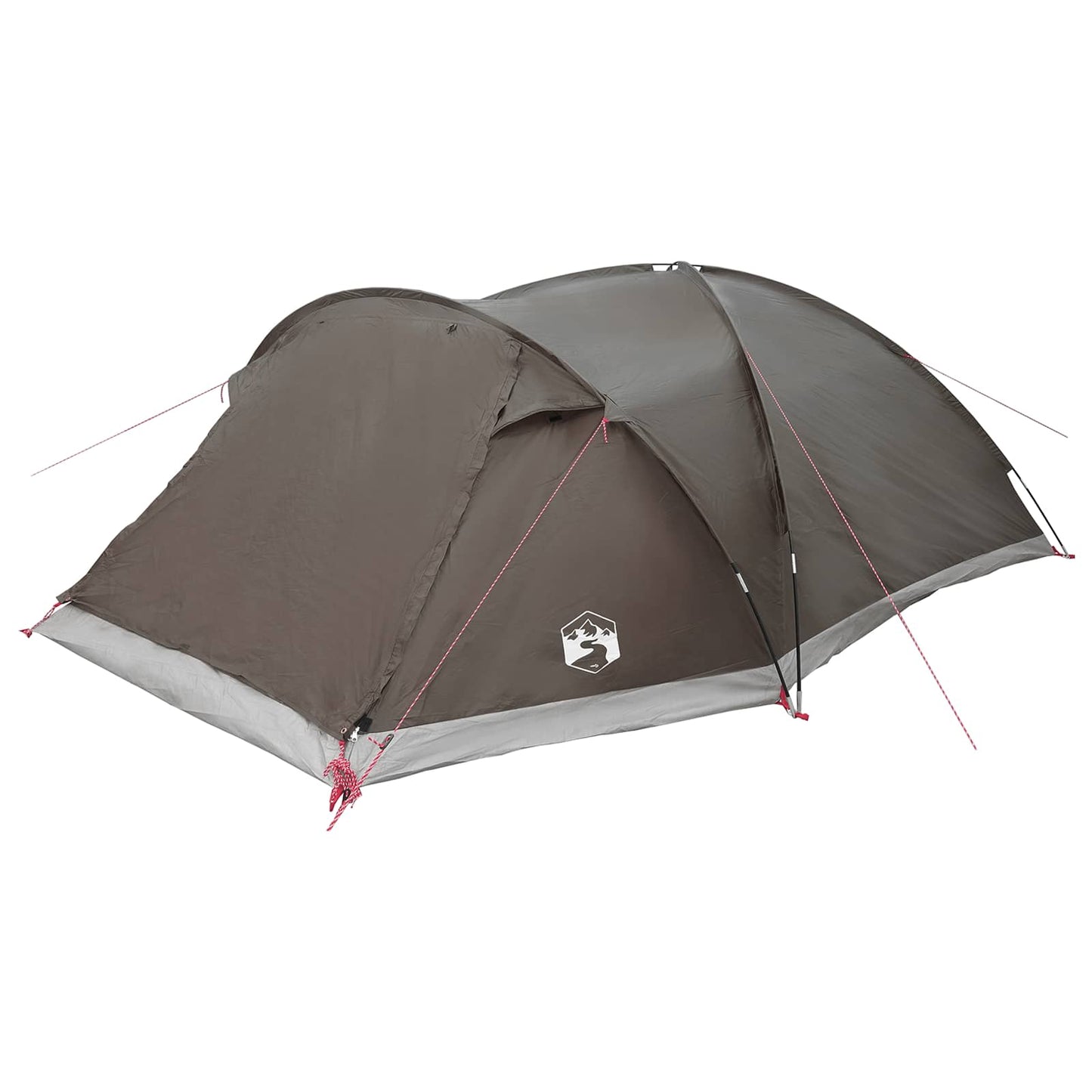 vidaXL Cabin Tent with Roof Brown grey 8-Person Polyester and Steel - 41670