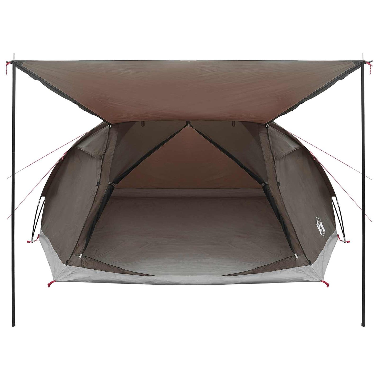 vidaXL Cabin Tent with Roof Brown grey 8-Person Polyester and Steel - 41670