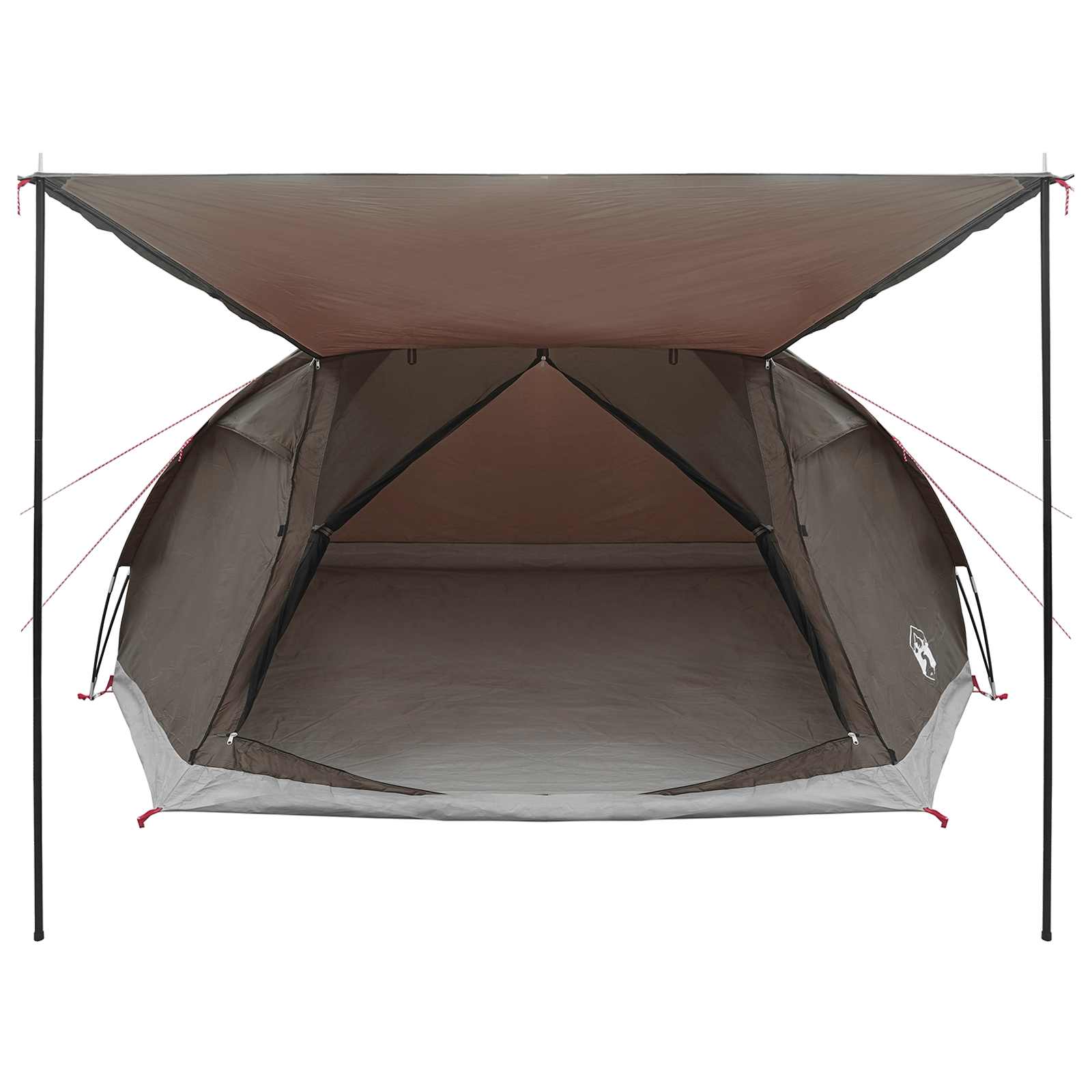 vidaXL Cabin Tent with Roof Brown grey 8-Person Polyester and Steel - 41670