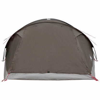 vidaXL Cabin Tent with Roof Brown grey 8-Person Polyester and Steel - 41670