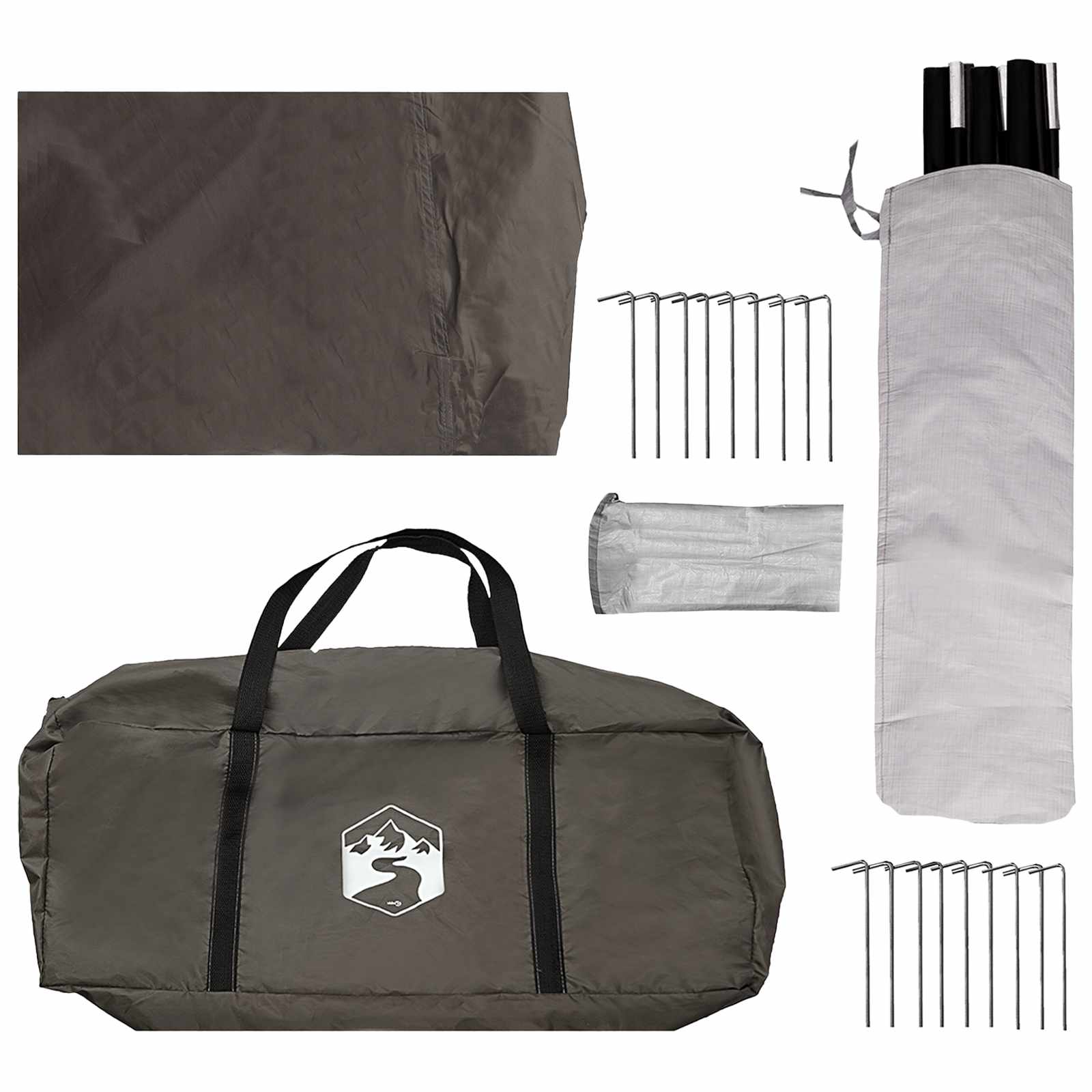 vidaXL Family Tent Brown grey 450 x 400 x 265 cm Polyester and Steel
