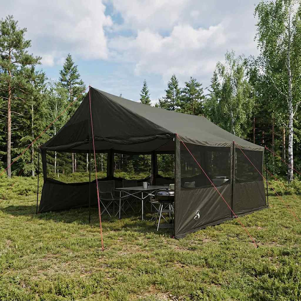 vidaXL Family Tent Brown grey 450 x 400 x 265 cm Polyester and Steel