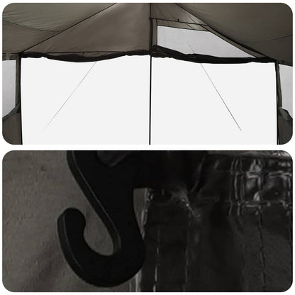 vidaXL Family Tent Brown grey 600 x 400 x 268 cm Polyester and Steel