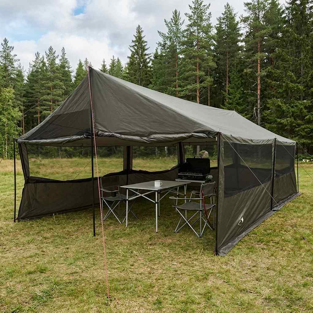 vidaXL Family Tent Brown grey 600 x 400 x 268 cm Polyester and Steel