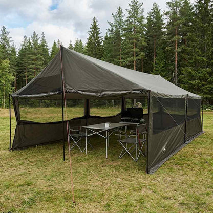 vidaXL Family Tent Brown grey 600 x 400 x 268 cm Polyester and Steel