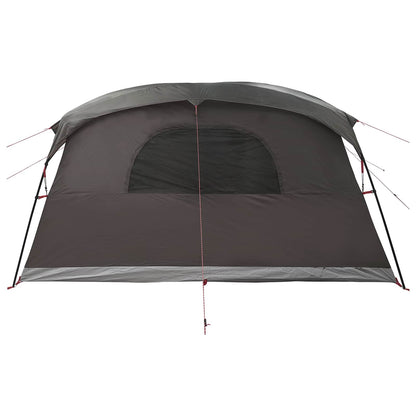 vidaXL Tunnel Tent 10-Person Brown Grey Polyester and Steel - 366 x 244 x 198 cm