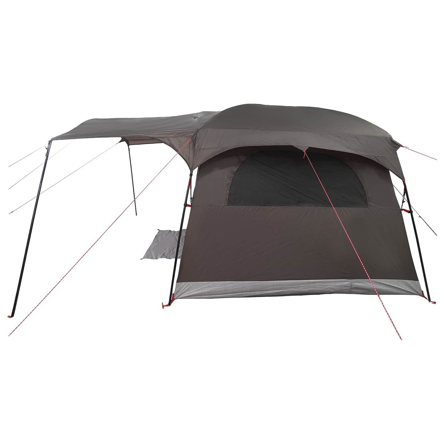 vidaXL Tunnel Tent 10-Person Brown Grey Polyester and Steel - 366 x 244 x 198 cm