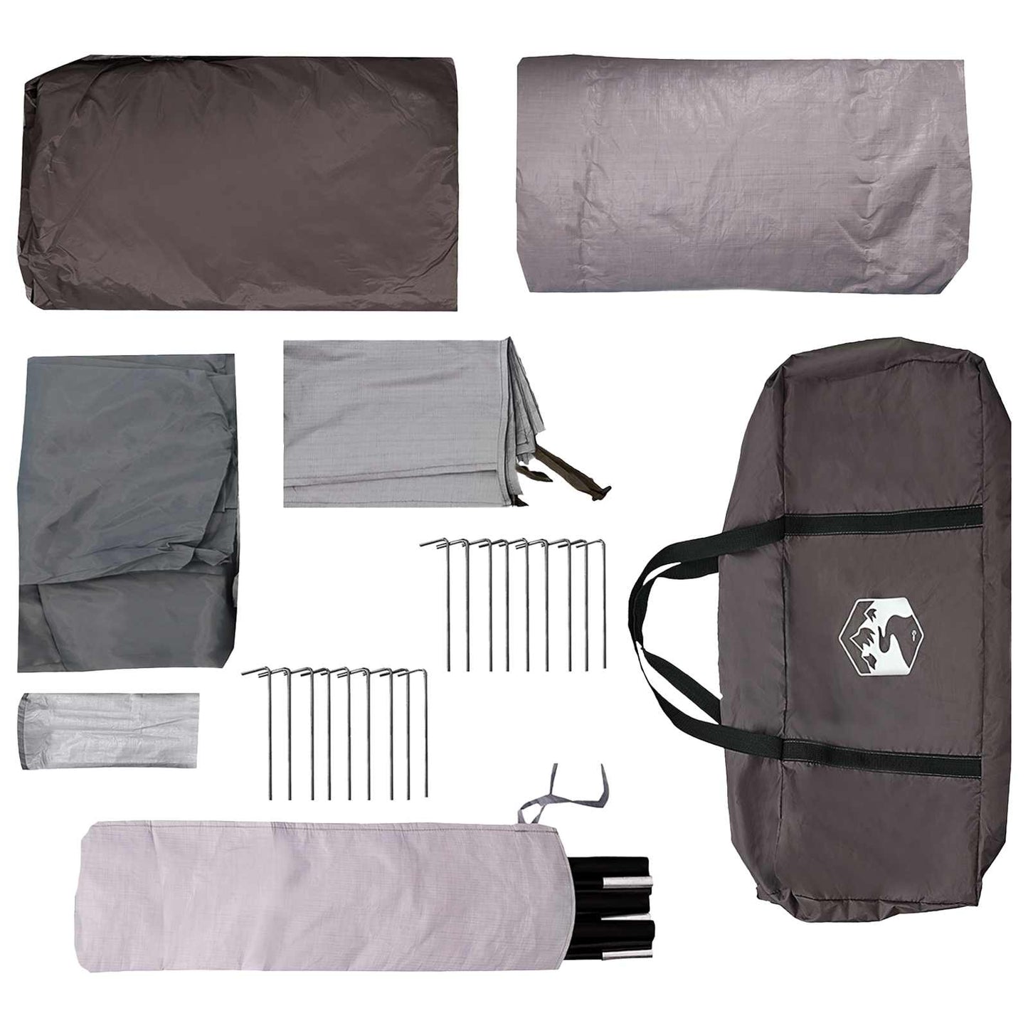 vidaXL Tunnel Tent Brown Grey 427 x 305 x 205 cm Polyester and Steel