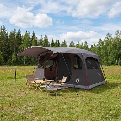 vidaXL Tunnel Tent Brown Grey 427 x 305 x 205 cm Polyester and Steel