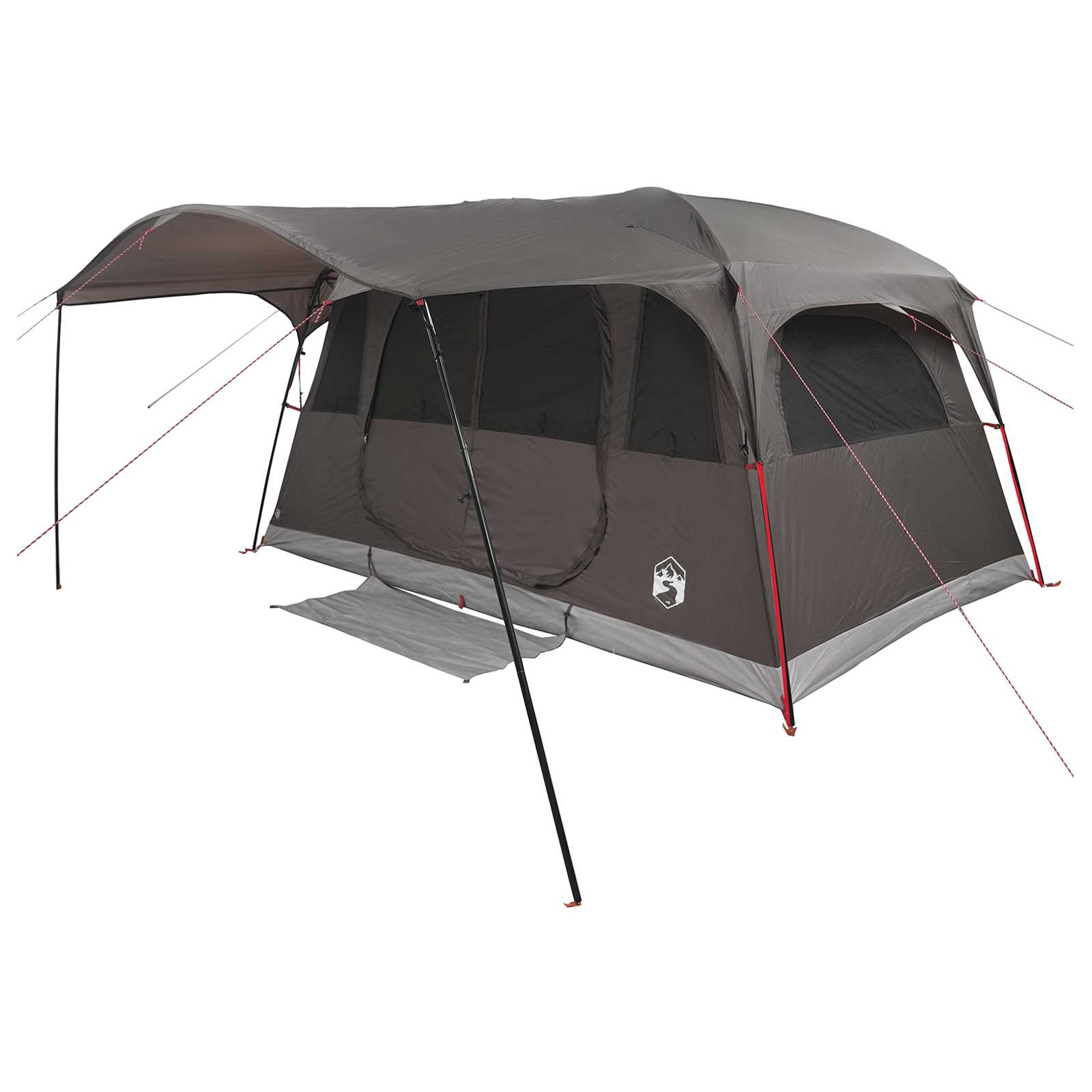 vidaXL Tunnel Tent Brown Grey 427 x 305 x 205 cm Polyester and Steel