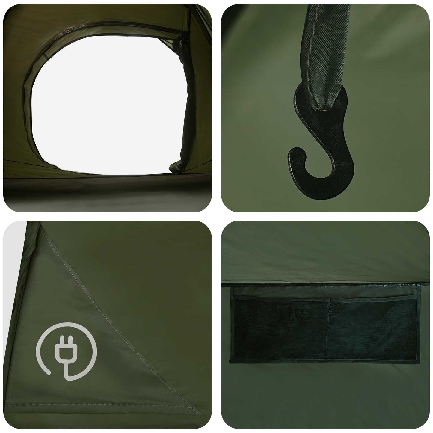 vidaXL Instant Tent Olive Green 305 x 215 x 140 cm Polyester and Steel