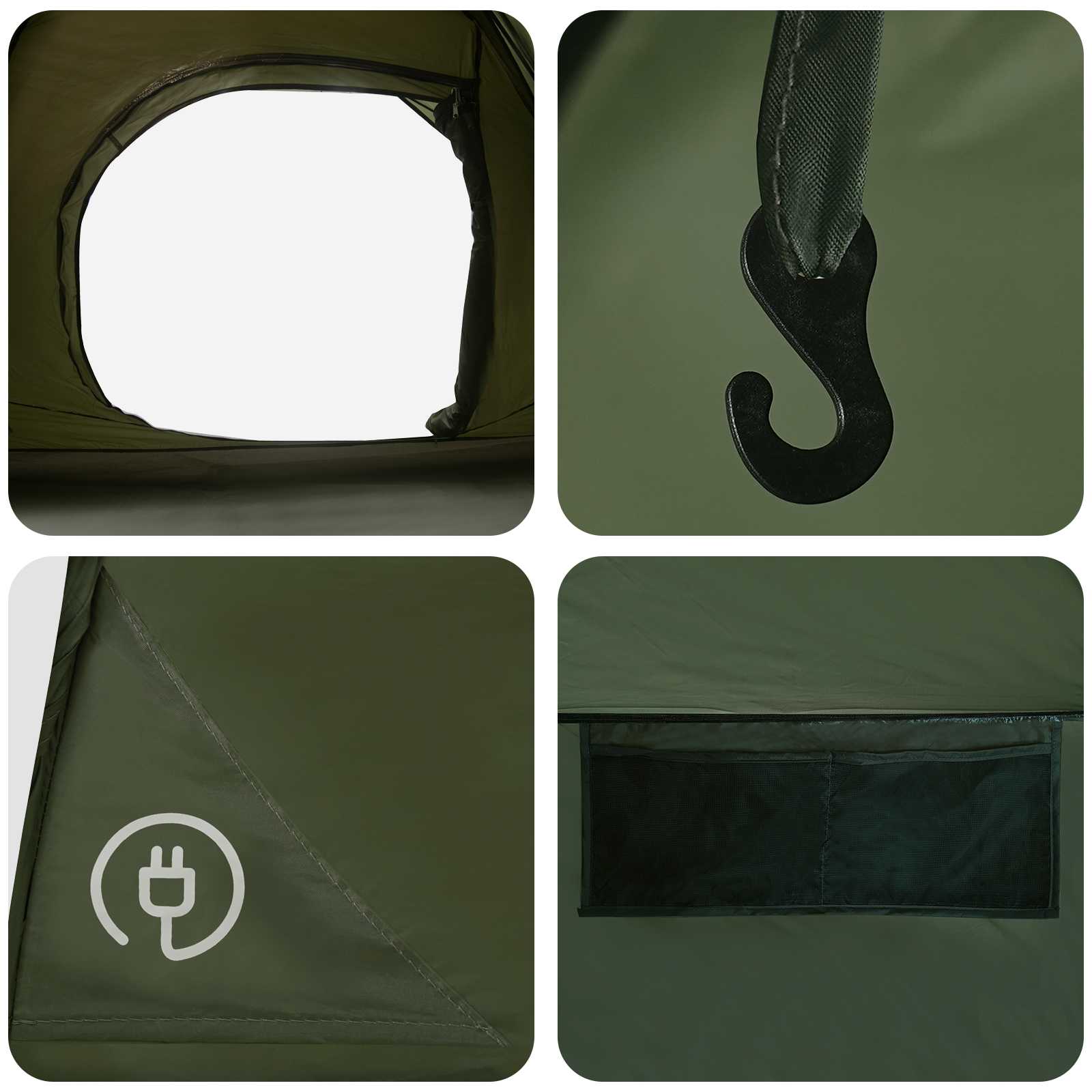 vidaXL Instant Tent Olive Green 305 x 215 x 140 cm Polyester and Steel