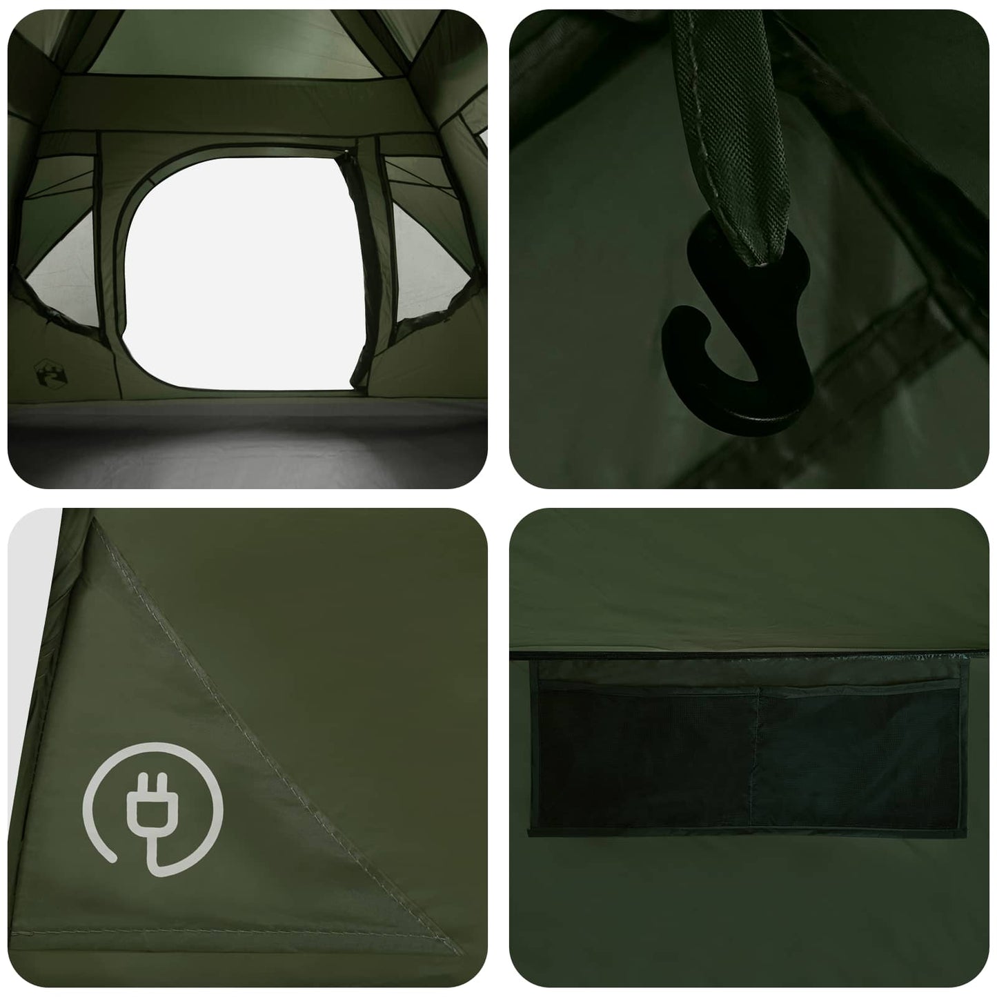 vidaXL Instant Tent Olive Green 305 x 275 x 190 cm Polyester and Steel