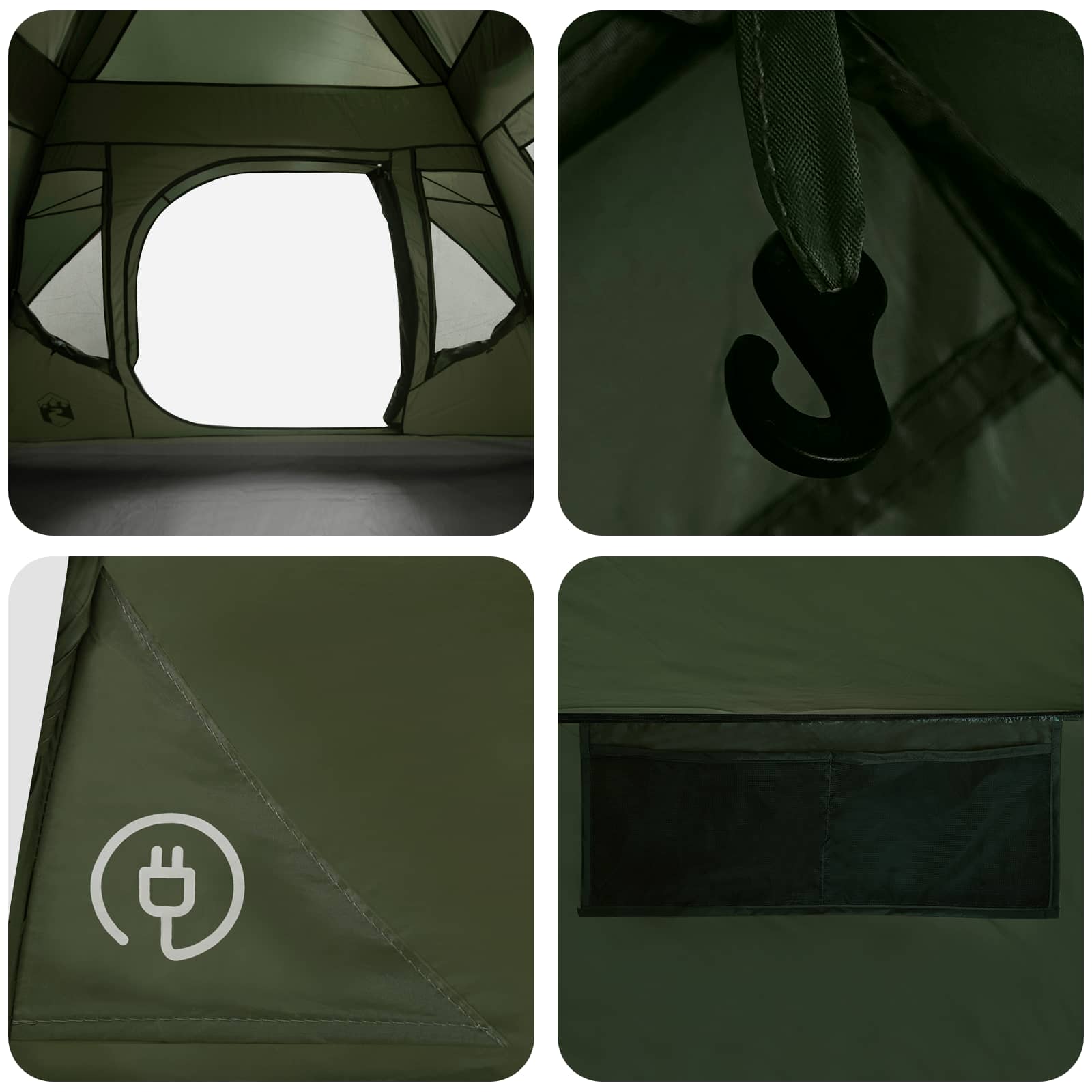 vidaXL Instant Tent Olive Green 305 x 275 x 190 cm Polyester and Steel